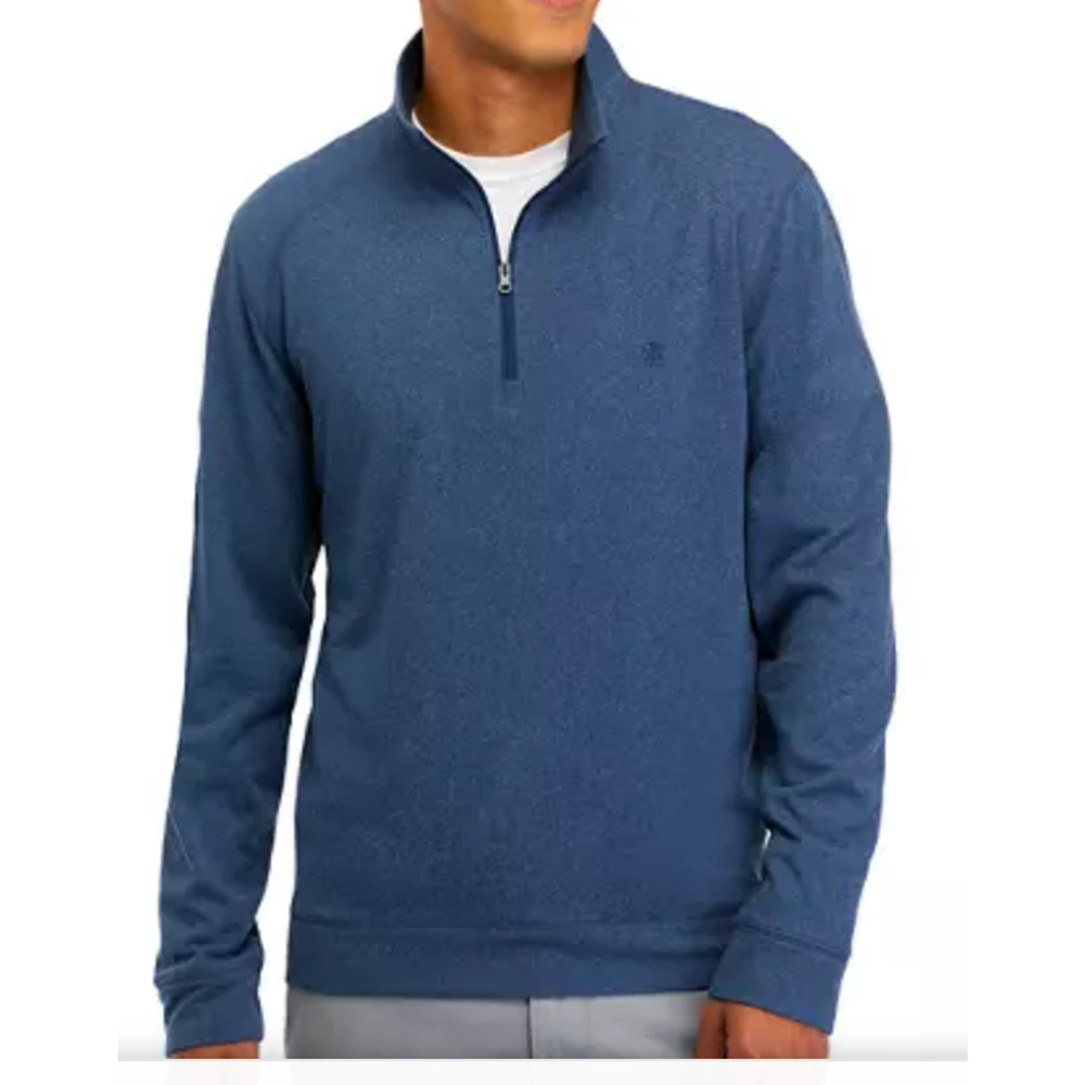 Izod Saltwater Relaxed Classics 1/4 Zip Pullover Long Sleeve Navy Blue Mens XL